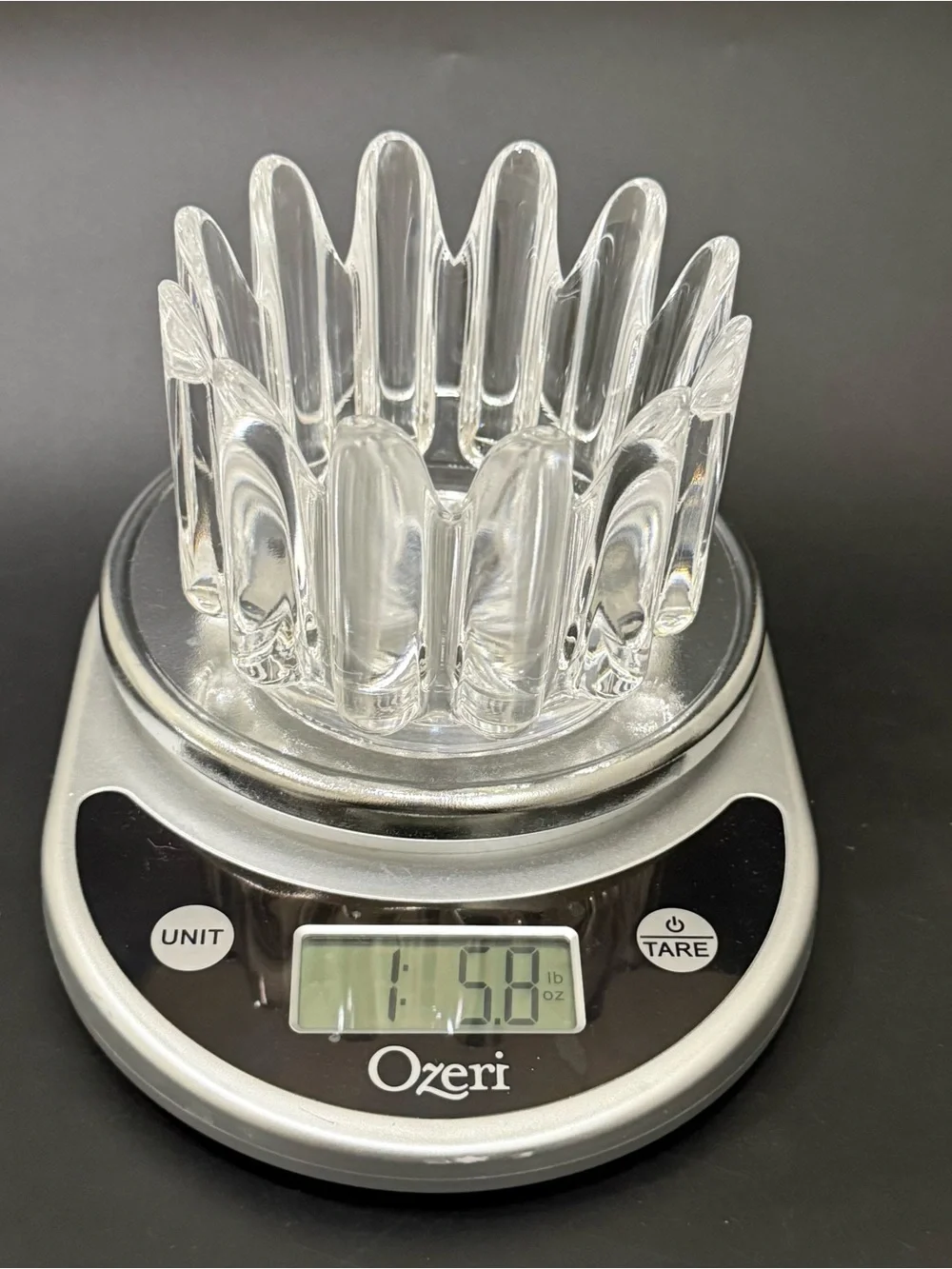 Vintage ORREFORS Sven Palmqvist Princess Crown Clear Crystal Candle Holder